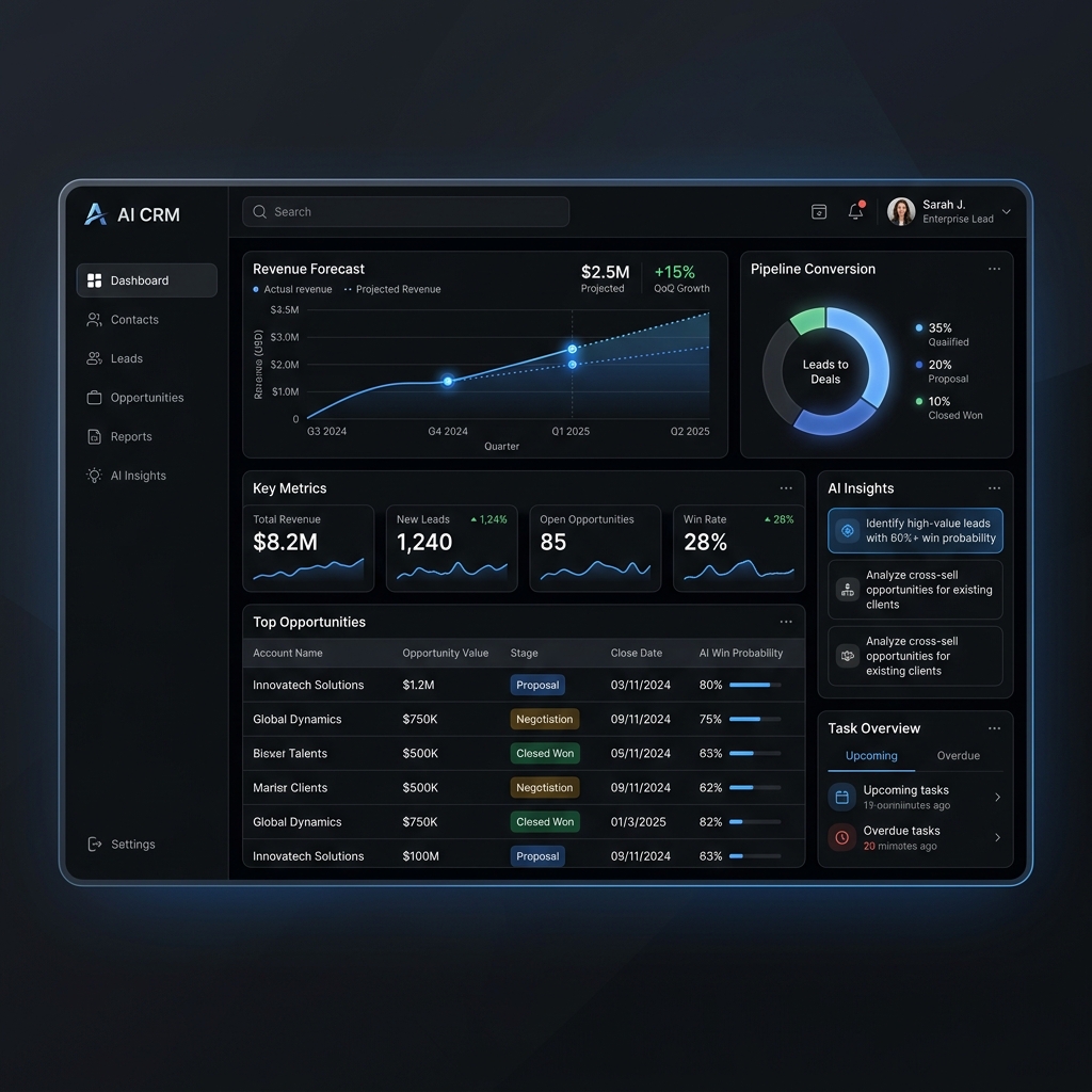 LeadForGrow AI CRM Dashboard